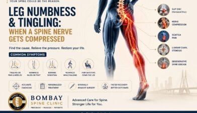 Leg numbness and tingling caused by spine nerve compression